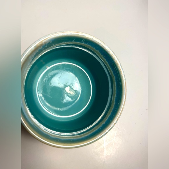 Anthropologie Pair of Mugs Blue Green Drip Glaze Crazing Teal Coffee Cup Ceramic - Picture 9 of 10